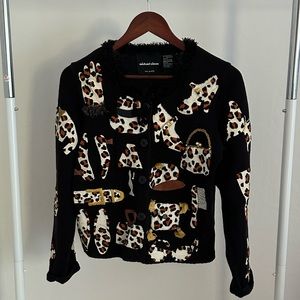 Vintage Michael Simon Leopard Print Cardigan - S